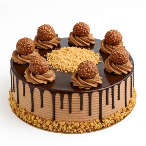Gâteau Ferrero Rocher 6″ – Chocolat & noisettes