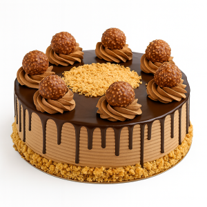 Gâteau Ferrero Rocher 9″ – Chocolat & noisettes