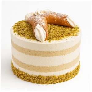 Gâteau Cannoli Pistache 6″ – Crème ricotta & éclats de pistache
