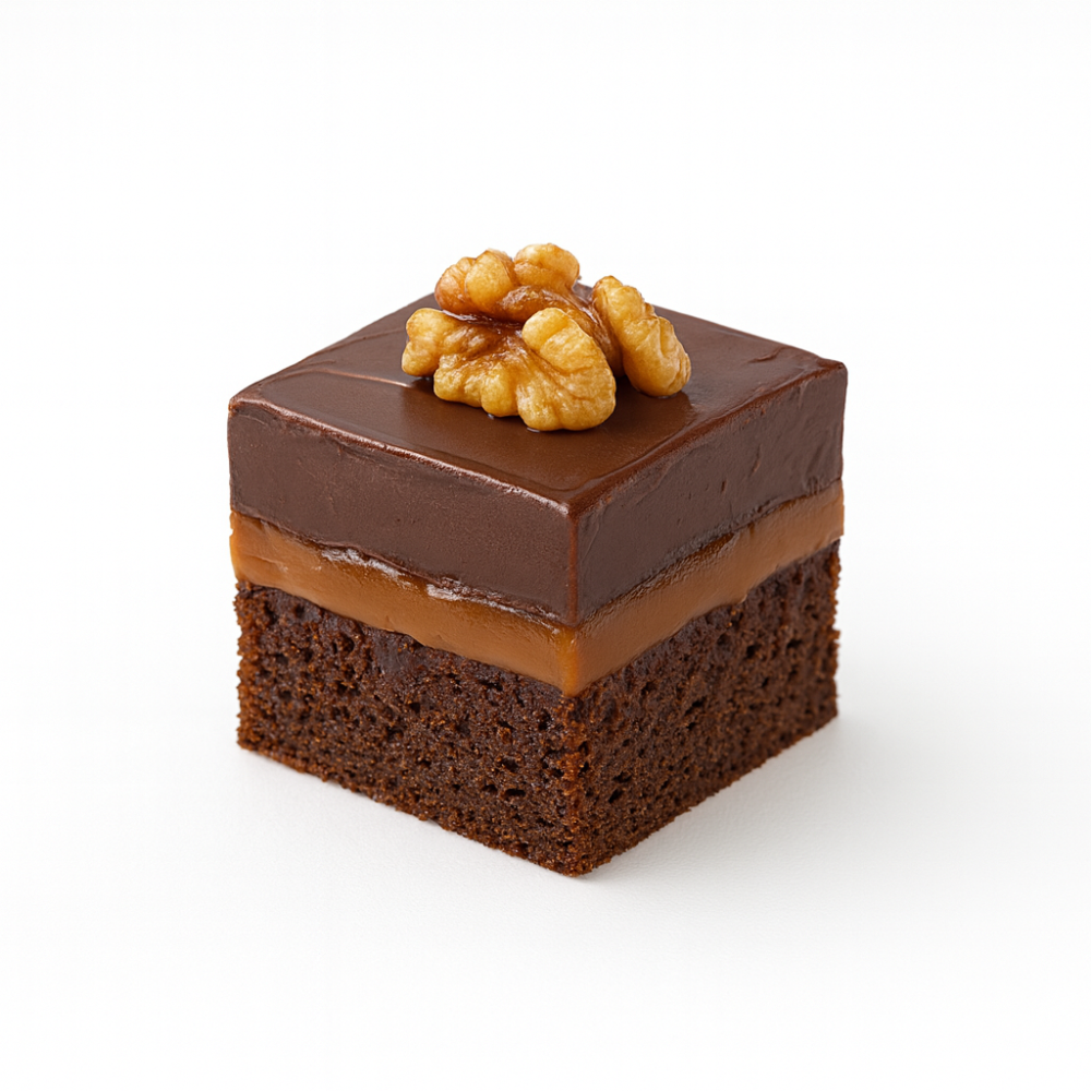 Brownie chocolat & caramel – fondant aux noix